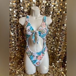 One piece, bathing suit, tropical floral